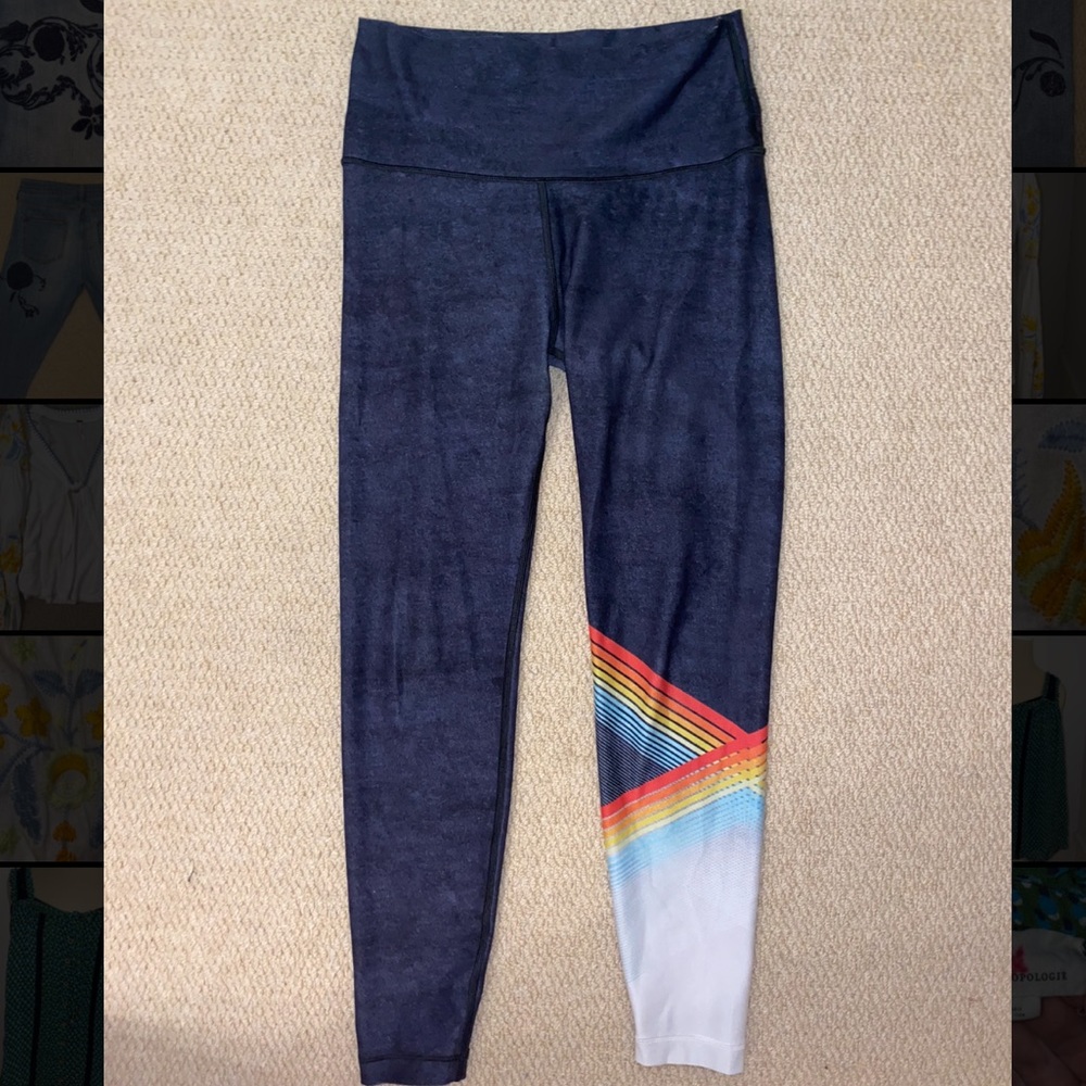 Bandier super-soft rainbow navy leggings